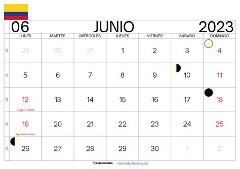 Calendario De Junio 2023 Con Festivos Colombia Noviem