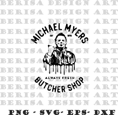Michael Myers Butcher Shop SVG Halloween Graphics T Shirt Etsy