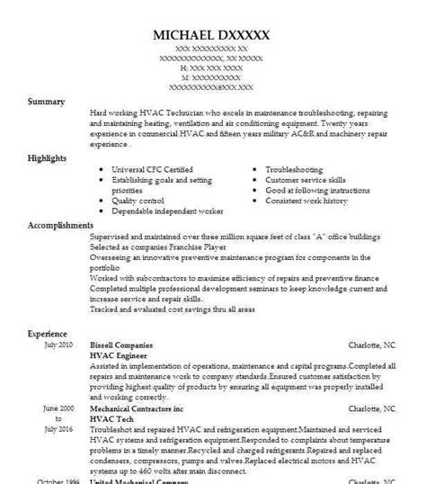 Cv stands for curriculum vitae which means course of life, latin. Hvac Maintenance Engineer Resume | williamson-ga.us