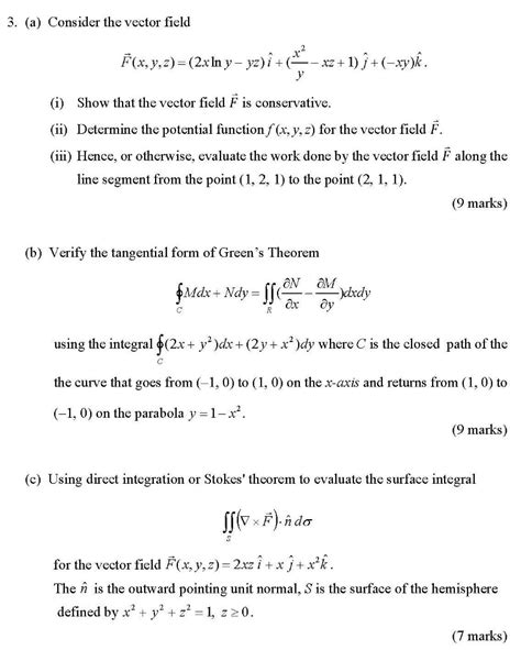 solved 3 a consider the vector field f x y z 2c in y