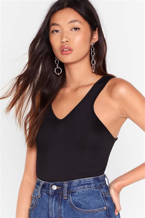 V The Signs Ribbed Racerback Top Nasty Gal