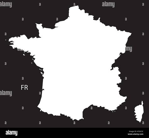 Francia Mapa Blanco Y Negro Imagen Vector De Stock Alamy