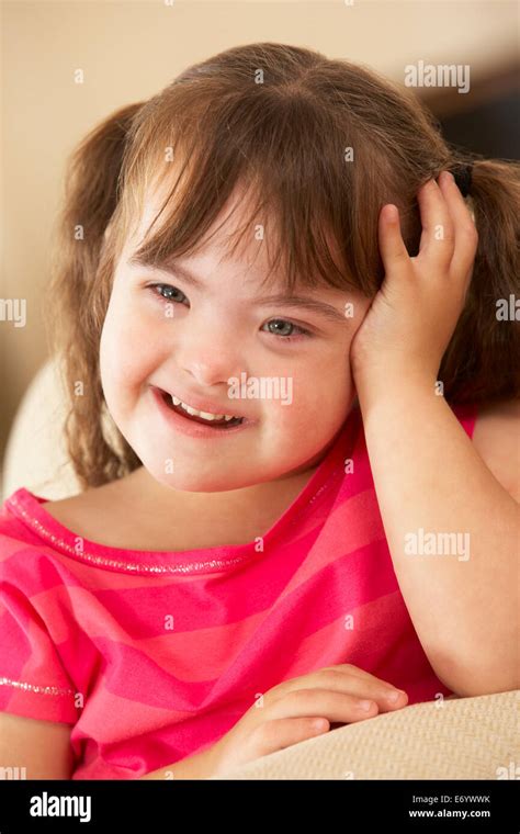 6 Year Old Girl With Downs Syndrome Stock Photo Alamy