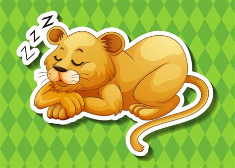 Lion Cub Sleeping Alone 431747 Vector Art At Vecteezy