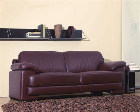Maroon Color Leather Contemporary Design Sofa Shop Modern Italian And