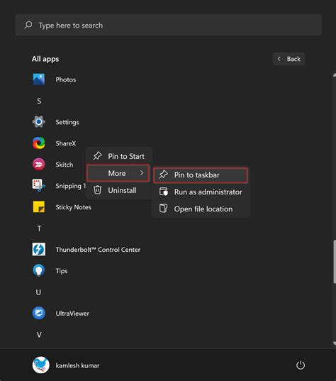 How To Pin Or Unpin An App Tofrom Taskbar In Windows 11 Gear Up