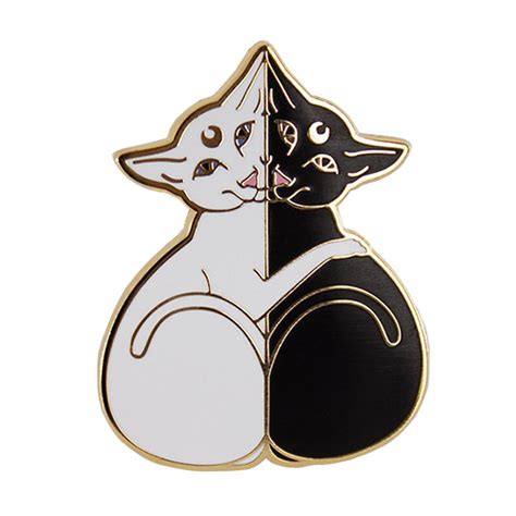 Couple Cut Cat Hard Enamel Pin In Pins And Badges From Home And Garden On