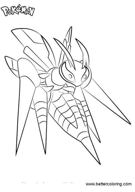 Pokemon Coloring Pages Mega Beedrill Free Printable Coloring Pages
