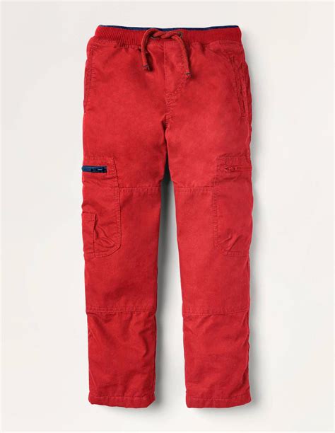 Pantalons And Jeans Garçon Pantalon Cargo Doublé Cosy Rouge Rockabilly