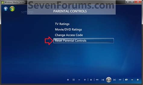 Windows Media Center Parental Controls Reset Tutorials