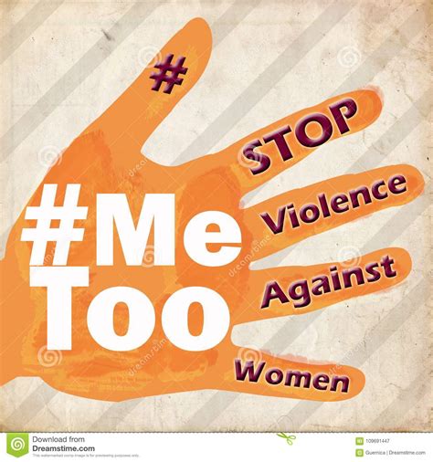 Stop Violence Against Women Me Too Symbol Grunge Vintage Stock
