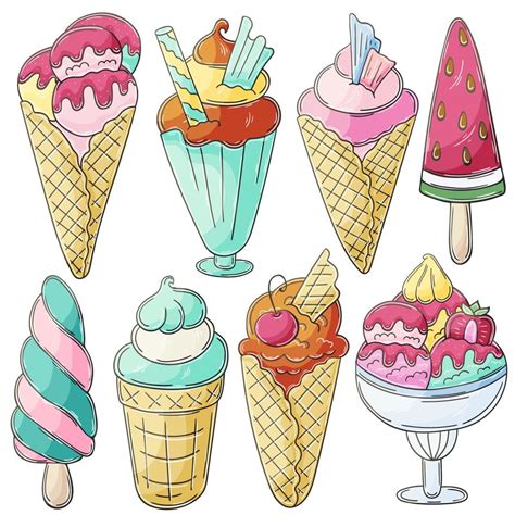 Illustration In Hand Draw Style Sweet Dessert Graphic Element For