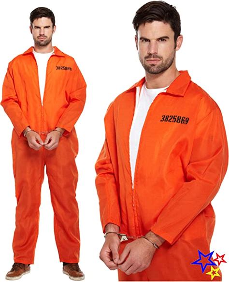 Classic Orange Prisoner Overall Jumpsuit Boiler Suit Convict Prison