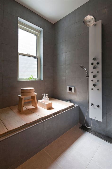 Interior Grey Concrete Bathroom Shower Modern Zen Design House Zen