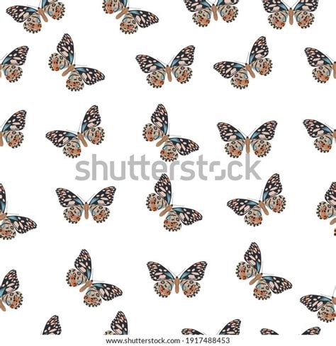 Vector Butterfly Seamless Repeat Pattern Design Stock Vector Royalty