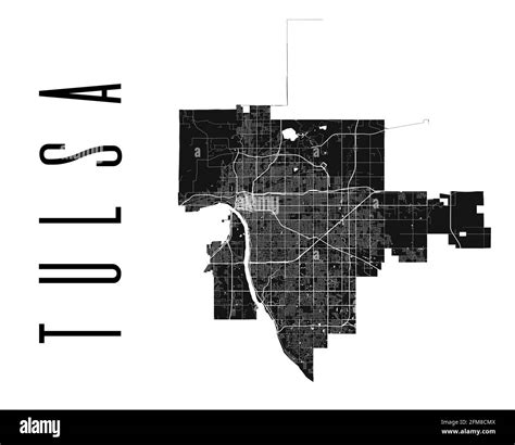 Mapa De Tulsa Mapa Vectorial Detallado Del área Administrativa De La
