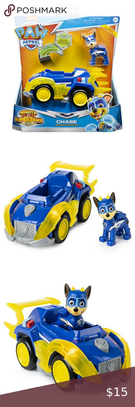Paw Patrol Mighty Pups Super Paws Chase Deluxe Vehicle With Lights