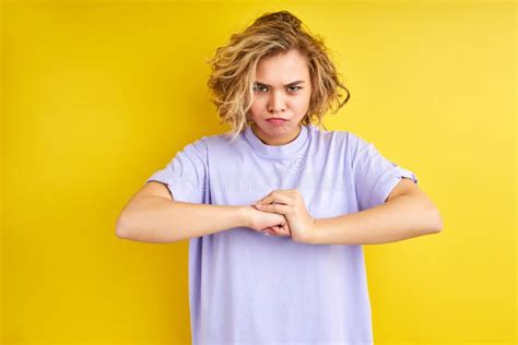 Aggressive Woman Ready To Fightpreparing A Fist For Punch Stock Photo