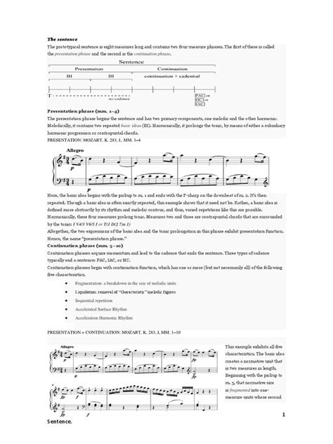 The Sentence The Open Music Theory Pdf Harmony Classical Music