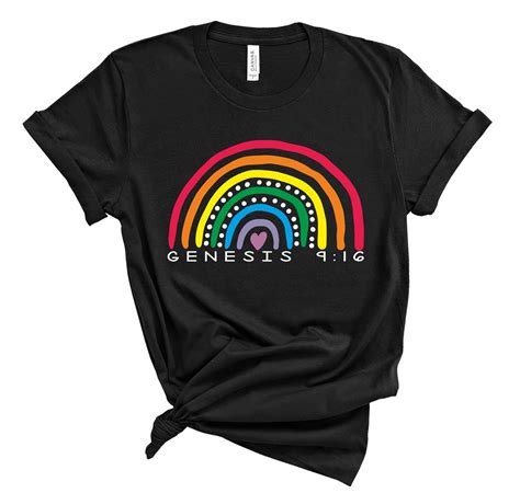 Christian Womans Rainbow Shirt Bible Verse Shirt Genesis Etsy In 2021
