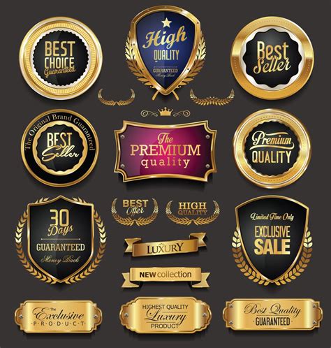 Luxury Premium Golden Badges And Labels 327734 Vector Art At Vecteezy