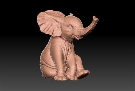 Artstation Baby Elephant For 3d Print Resources