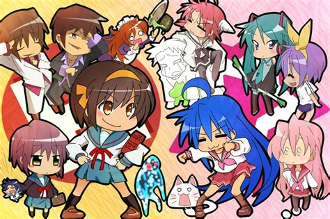 The Melancholy Of Haruhi Suzumiya And Lucky Star Crossover Chibi