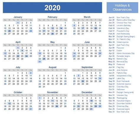 Free Printable 2020 Calendar Template Pdf Word Excel Page Blank 12