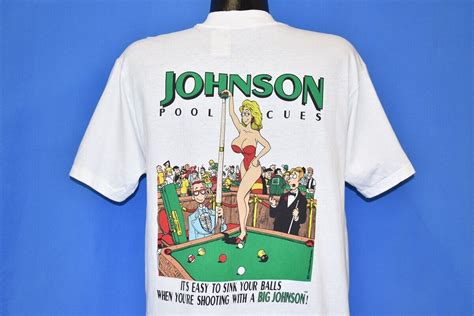 Vtg 90s Big Johnson Pool Cues World Largest Sink Your Balls Funny T