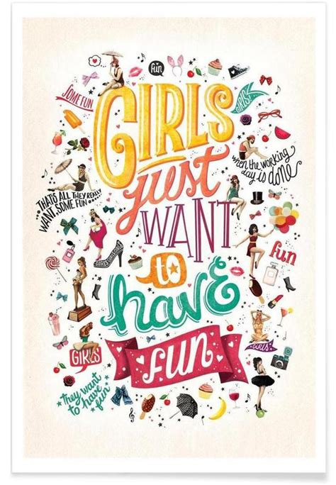 Girls Just Want To Have Fun Draw Me A Song Project Poster Juniqe