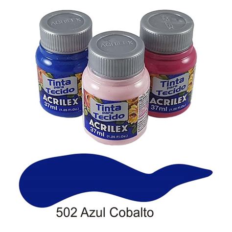 Tinta Para Tecido Acrilex Fosca 502 Azul Cobalto 37ml Sombras E