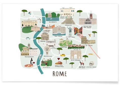 Rome Map Poster Juniqe