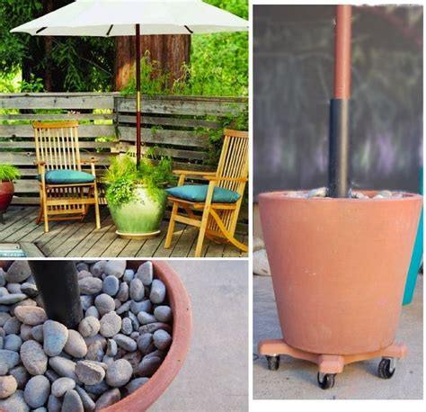 Don't worry, they're easy to do! Private Site | Backyard oasis diy, Large patio umbrellas, Patio umbrella bases