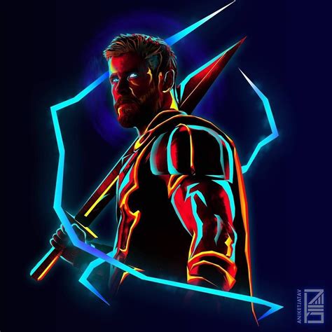 Thor Neon Wallpapers Top Free Thor Neon Backgrounds Wallpaperaccess