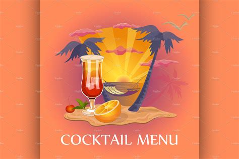 Cocktail Menu Template Illustrator Graphics ~ Creative Market