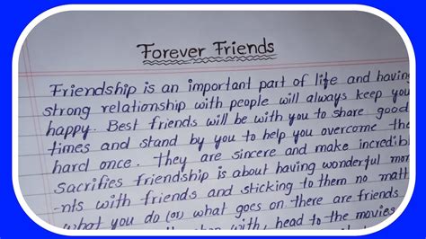 Write An Essay On Friendship In English Forever Friends Essay Hashu