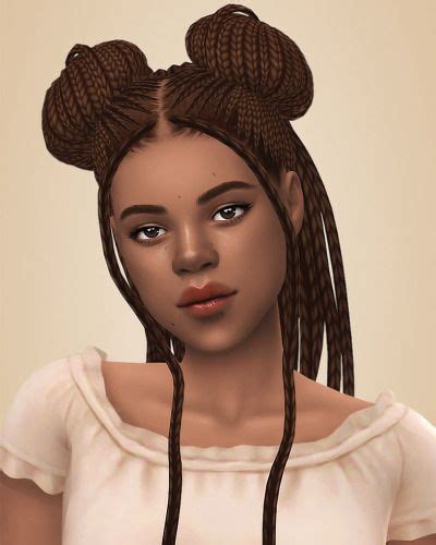 Pin By Erin Riley On Sims 4 Sims 4 Afro Hair Space Buns