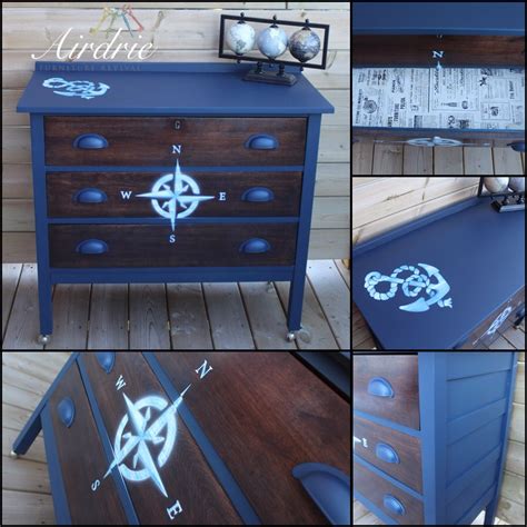 General Finishes Coastal Blue And Java Gel Stain Nautical Dresser