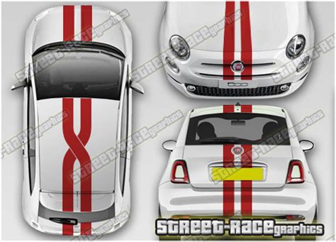 Fiat 500 Ott056 Roof And Bonnet Stripes