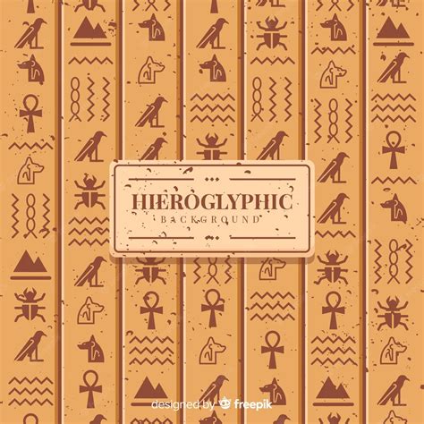 Premium Vector Ancient Egypt Hieroglyphics Background With Flat Design