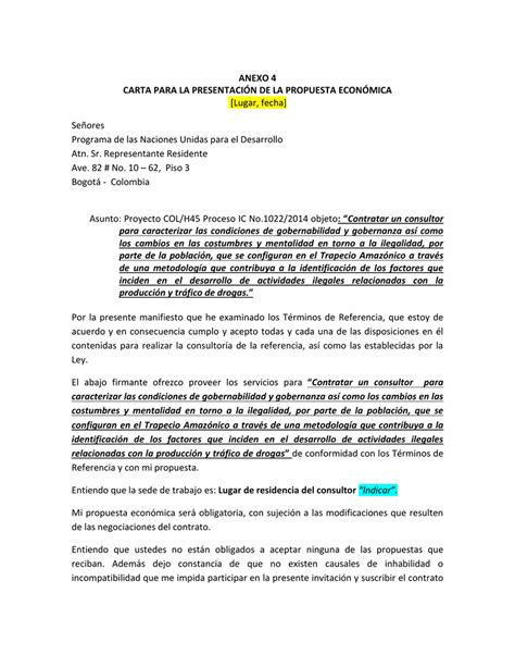 Carta Propuesta Economica Laboral Peter Vargas Ejemplo De Carta