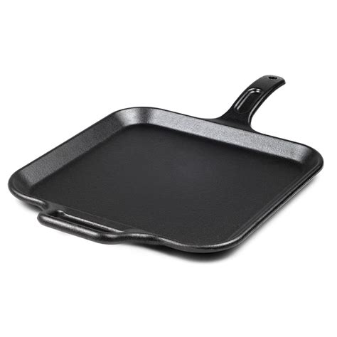 Lodge P12sg3 12 Square Cast Iron Seasoned Griddle W Rolled Edges And Handle