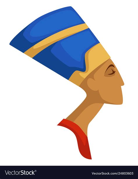 Nefertiti Isolated Profile Egyptian Queen Ancient Vector Image