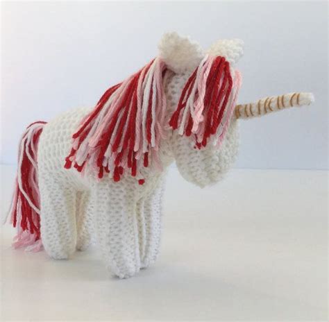 Hand Knit Valentine Unicorn Unicorn Stuffy Unicorn Handmade Etsy