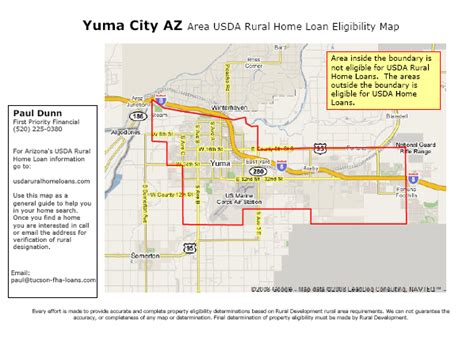 Usda Rural Development Guaranteed Home Loan Map For Yuma City