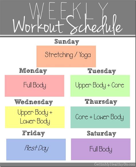 Weekly Workout Schedule For Women