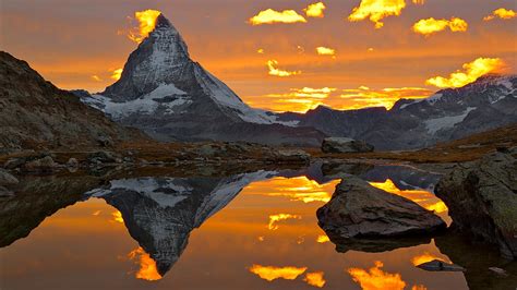 The Matterhorn Sunset Reflection Mountain 1572309 Sunset Nature
