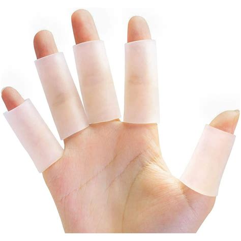 Finger Sleeves 10 Pcs Gel Finger Protector For Thumb Trigger Finger Arthritis Silicone
