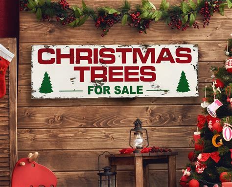 Christmas Trees For Sale Sign Large Christmas Sign Christmas Etsy