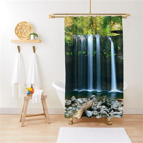 Peaceful Waterfall Shower Curtain By James Martin Waterfall Shower
